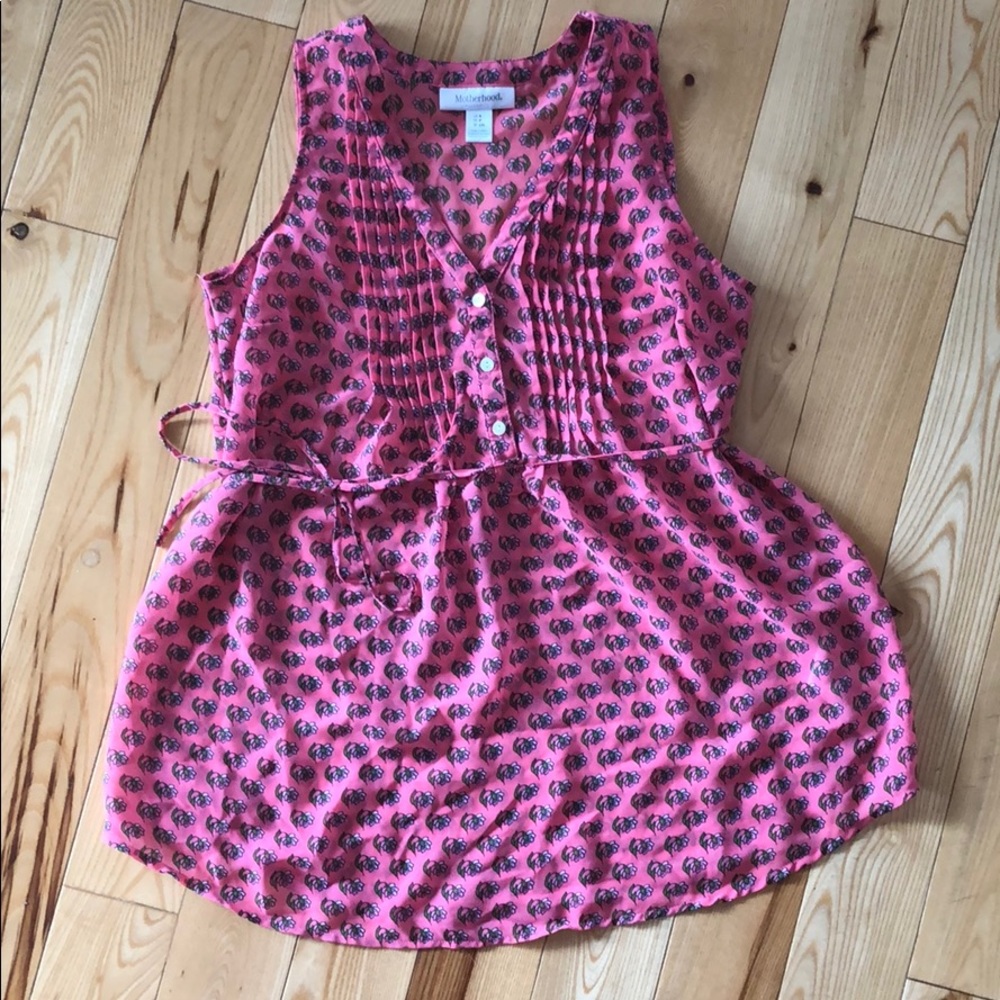 Sheer pink maternity top